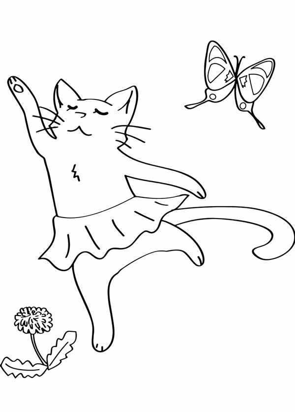 Кошки. Раскраска