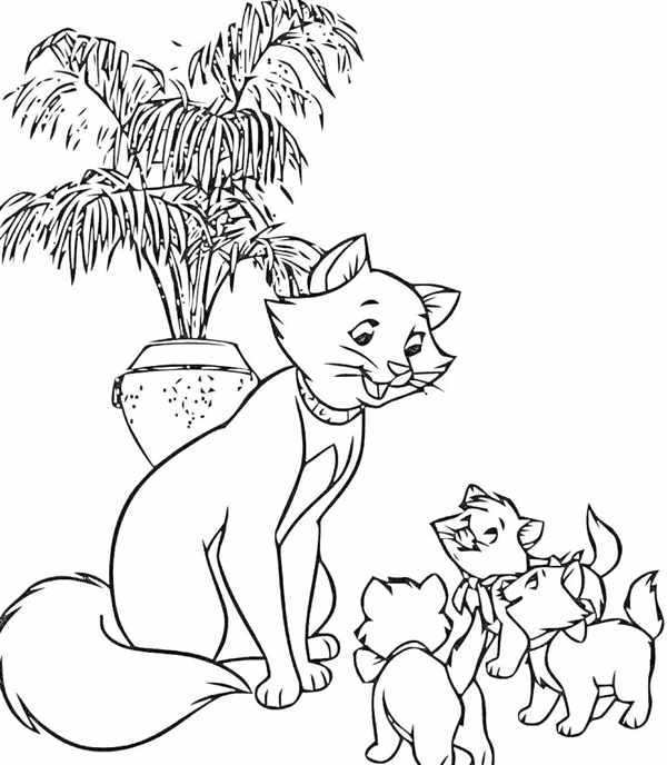 Кошки. Раскраска
