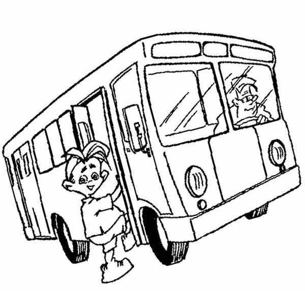 Автобус раскраска для детей