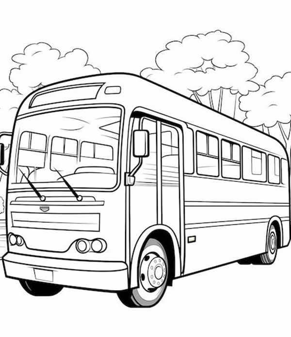 Рисунок автобуса для раскрашивания