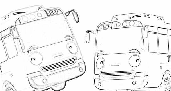 Автобус с улыбкой веселая раскраска