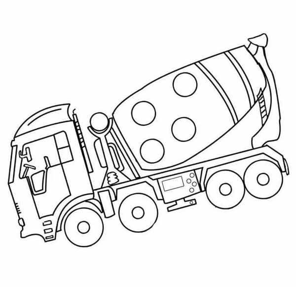 Раскраска автобетоносмеситель КАМАЗ
