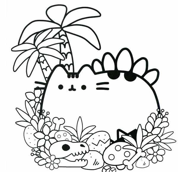 Котик раскраска для детей