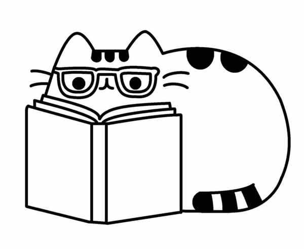 {Раскраска котик Пушин}