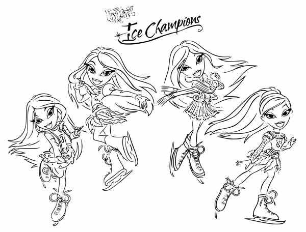 Bratz Раскраска Новая Юбка для Адrenaline и COMPACT
