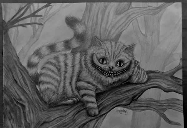 Чеширский котик раскраска