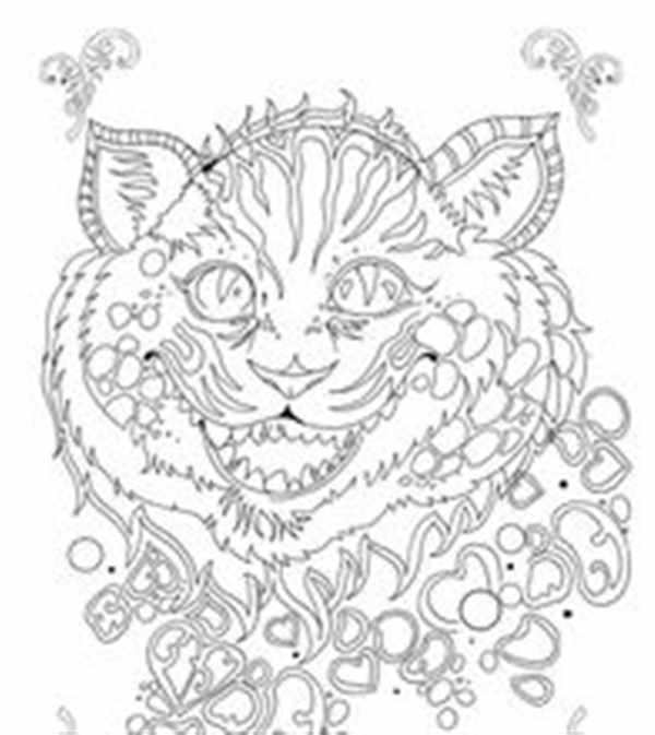 Чеширский кот из Алисы в стране чудес раскраска