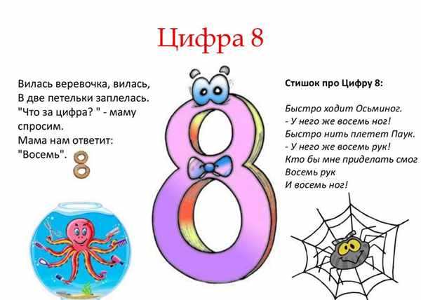 Цифра 8 В Мире Раскрашенных Стихов