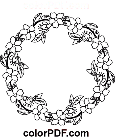 Цветочный Венок Увлекательная Раскраска
