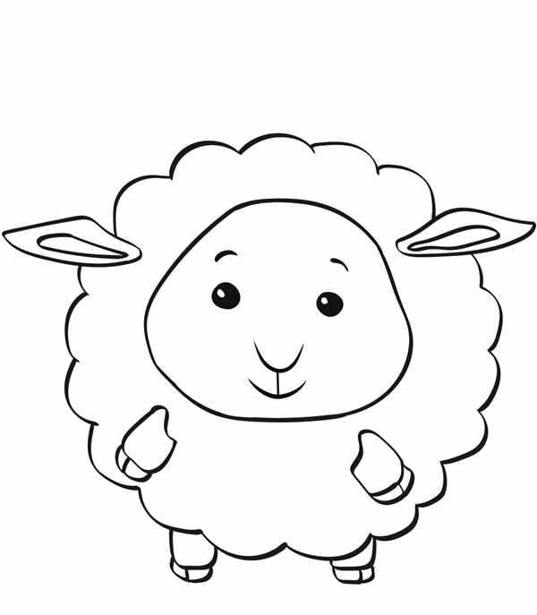 Раскраска Овечка для детей 3-4 лет
