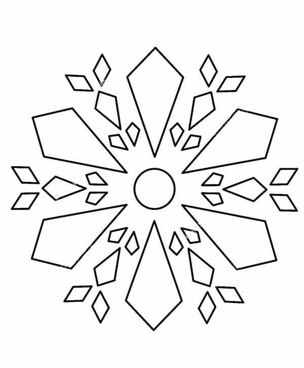 Снежинка раскраска