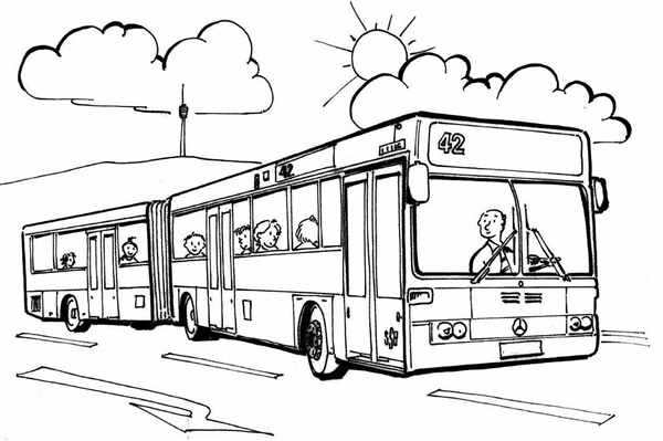 Раскраска автобус ПАЗ 3205