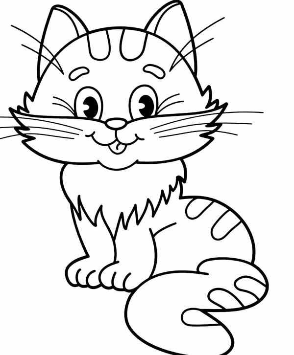 Раскраска кошка с котятами