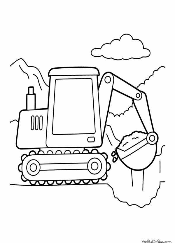 Раскраска трактор погрузчик. JCB