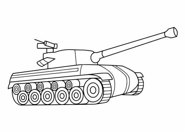 Эксклюзивная раскраска Эскиз военного танка