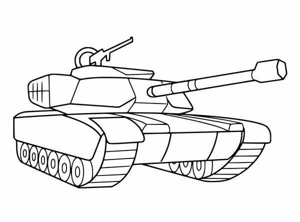 Эксклюзивная раскраска Эскиз военного танка