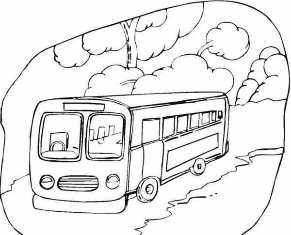 Рисунок автобуса для раскрашивания