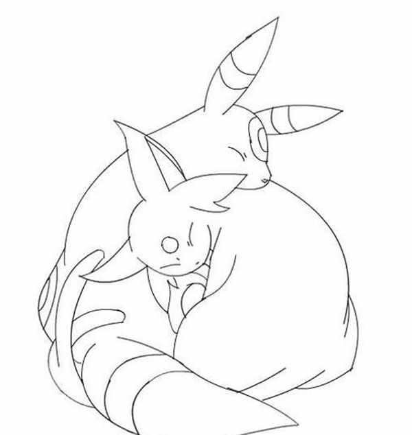 Покемонов Eevee раскраска