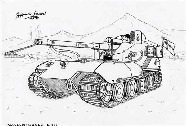 Футуристический Танк в Забавной Раскраске
