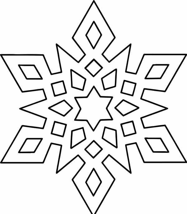 Геометрическая Раскраска Снежинка для Творчества