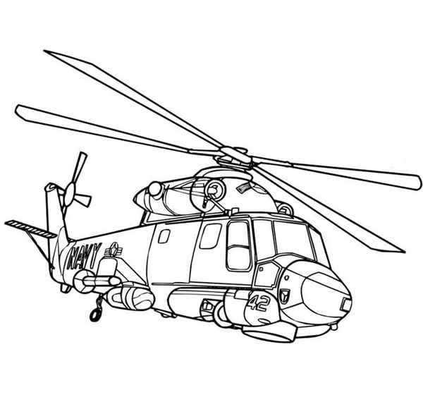 Военный вертолет рисунок