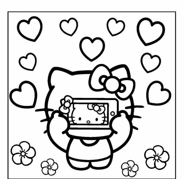 Раскраска hello Kitty день рождения