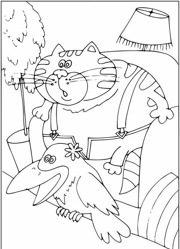 Котик раскраска для детей