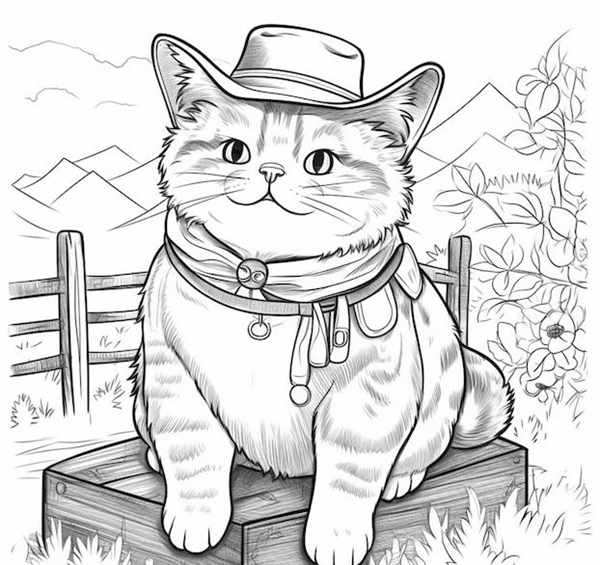 Раскраска котик Хэллоуин