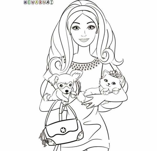 Раскраска кошка с котятами