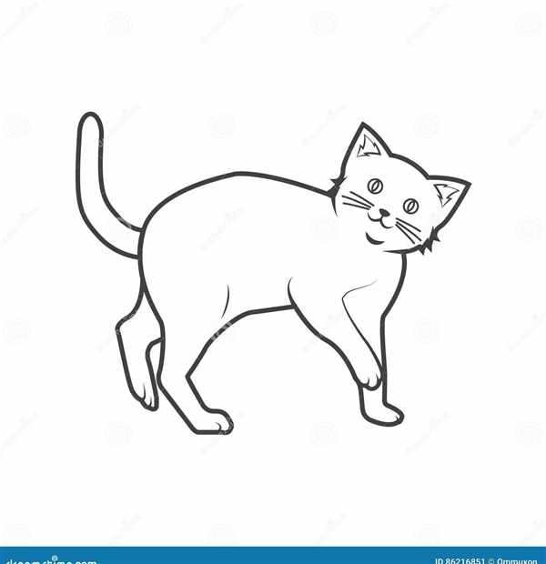 Кот сидит раскраска