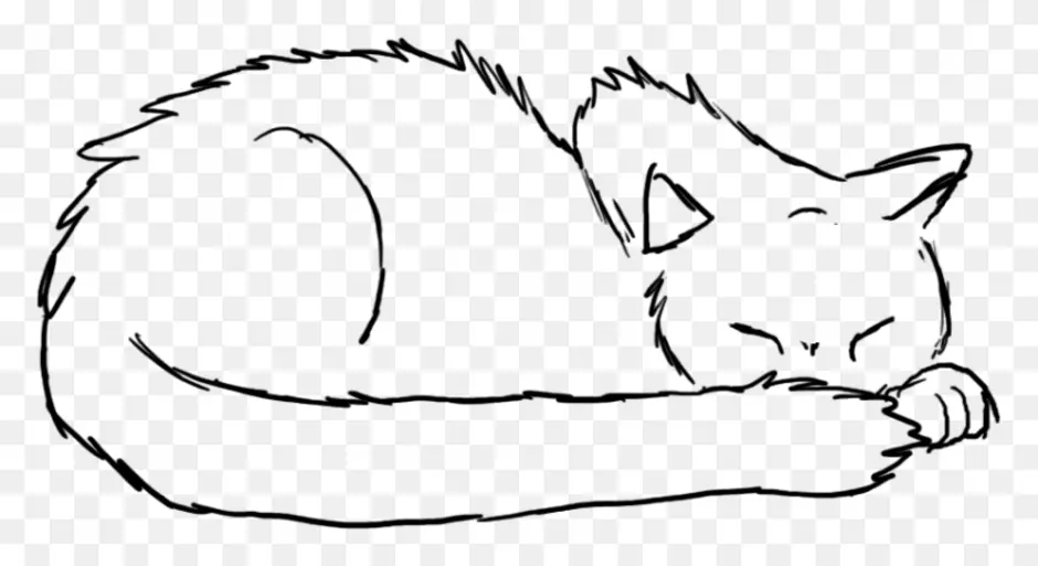 Рисунок спящей кошки