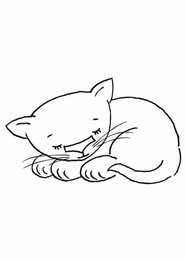 Разукрашки котята с мамой