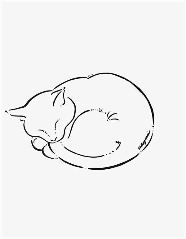 Кошка раскраска для детей