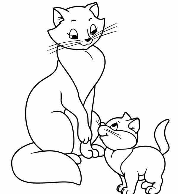 Кошки. Раскраска