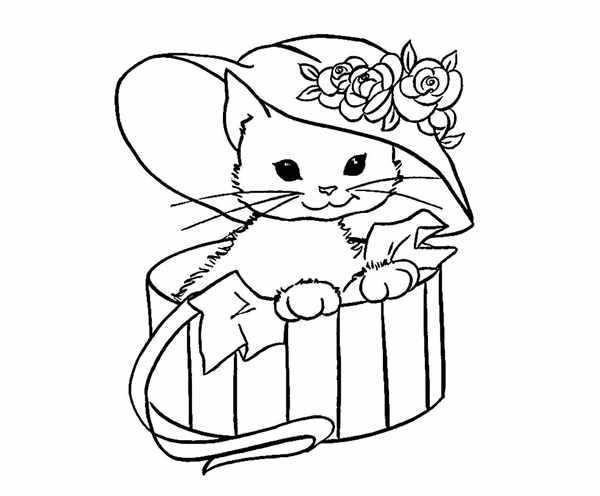 Раскраска для девочек котики