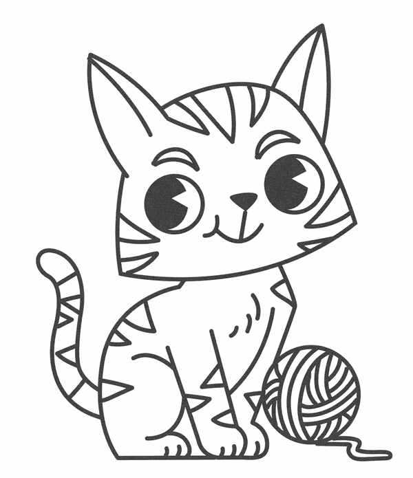 Раскраска кошка с котятами