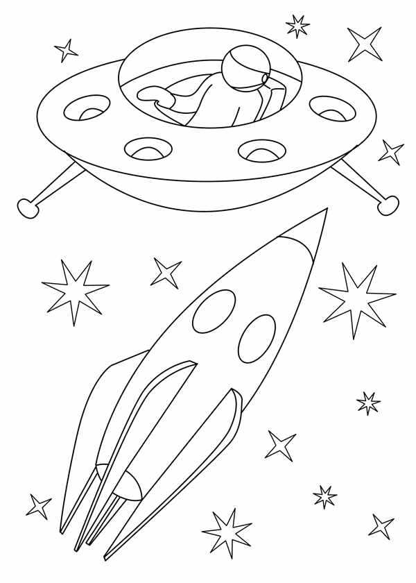 Космический корабль раскраска