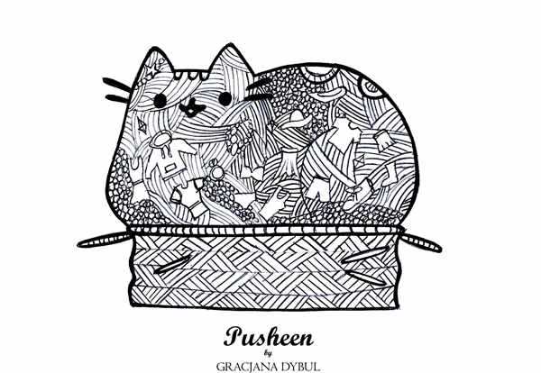 Раскраска мороженое котик