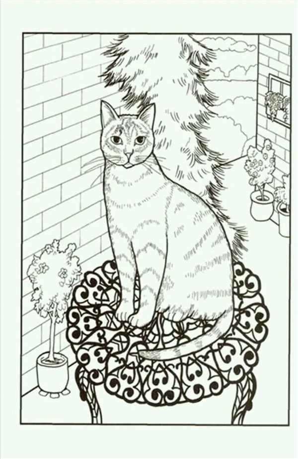 Мультяшный кот раскраска