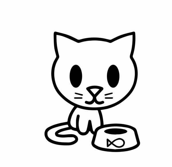 Котик раскраска для детей