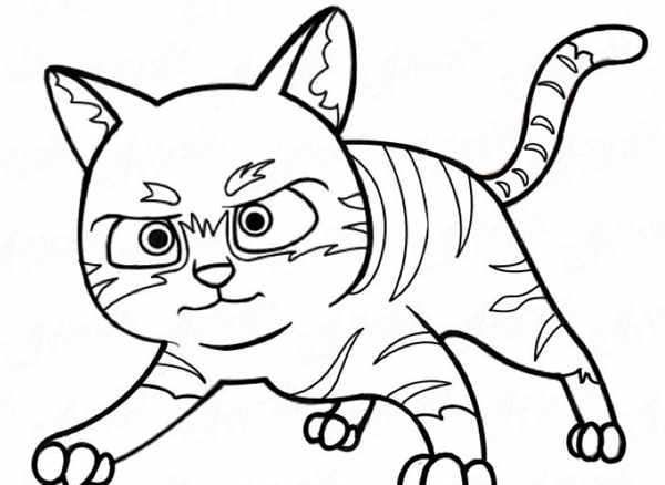 Кошка раскраска для детей