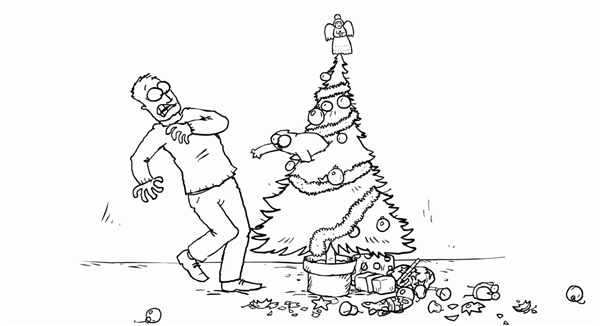 Елка из котиков раскраска
