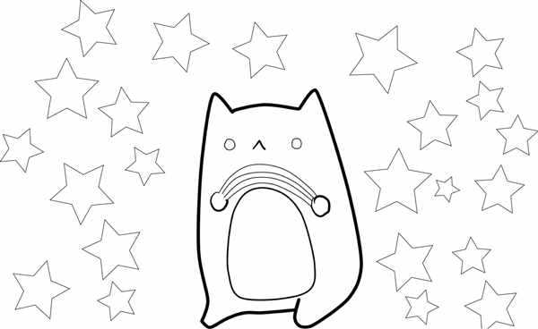 Новогодние коты раскраска