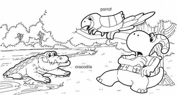 Раскраска крокодил