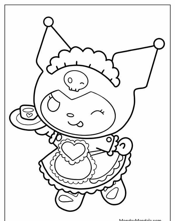 Маленькая Kuromi раскраска