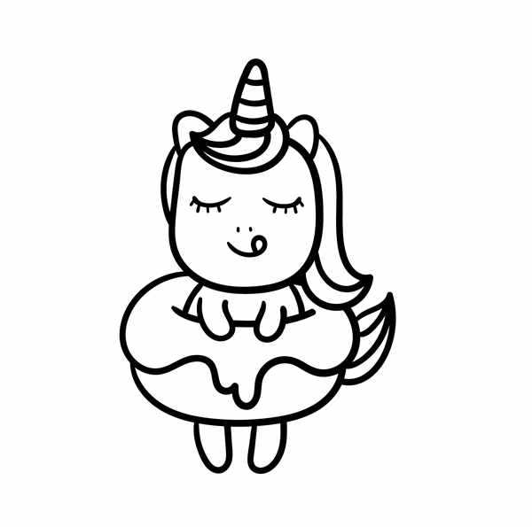 Кошка Единорог раскраска