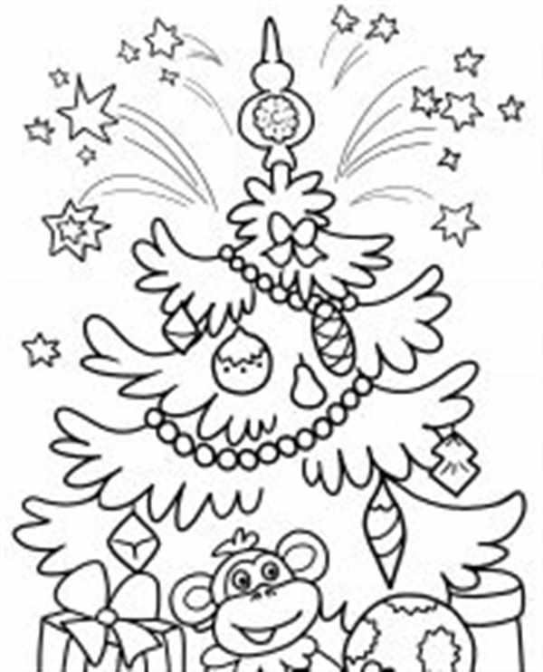 Елочка раскраска