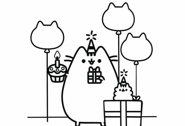 Новогодняя кошка раскраска