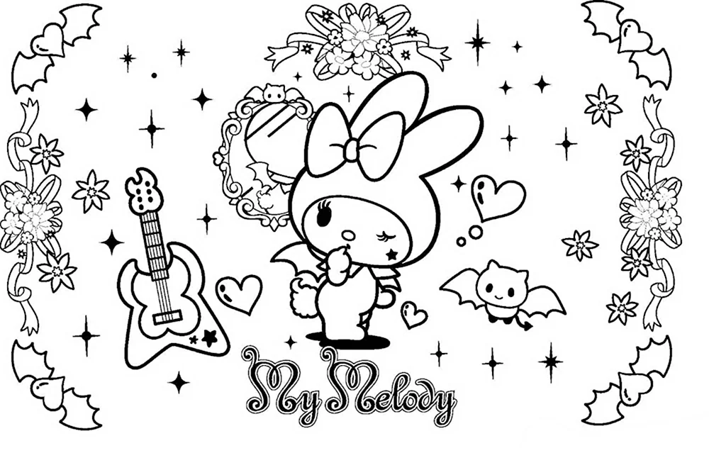 My Melody раскраска