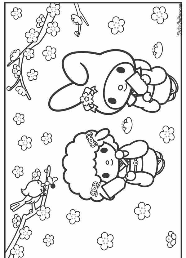 My Melody Kuromi раскраска